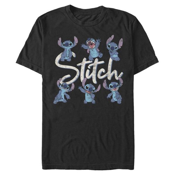 Preview: Disney - Lilo & Stitch - Stitch Poses - Men's T-Shirt - Black - Front