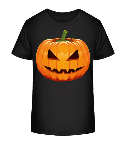 Aperçu: Citrouille Grimaçante - T-shirt bio Enfant Stanley Stella 2.0 - Noir - Devant