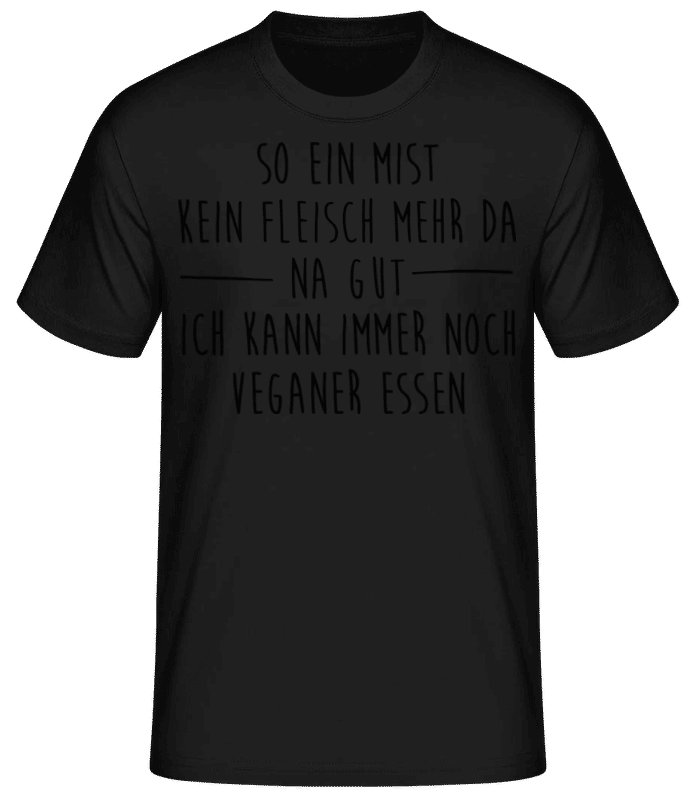 Vorschau: Veganer Essen - Männer Basic T-Shirt - Schwarz - Vorne