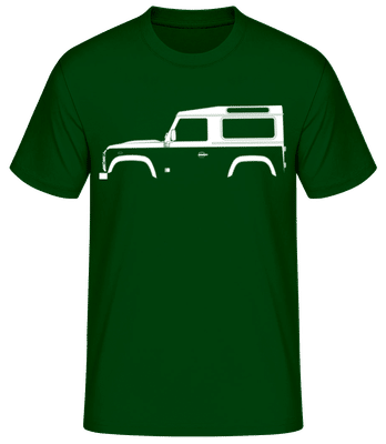 'Land Rover Defender 90' Silhouette - Pánské basic tričko - Bottle green - Napřed
