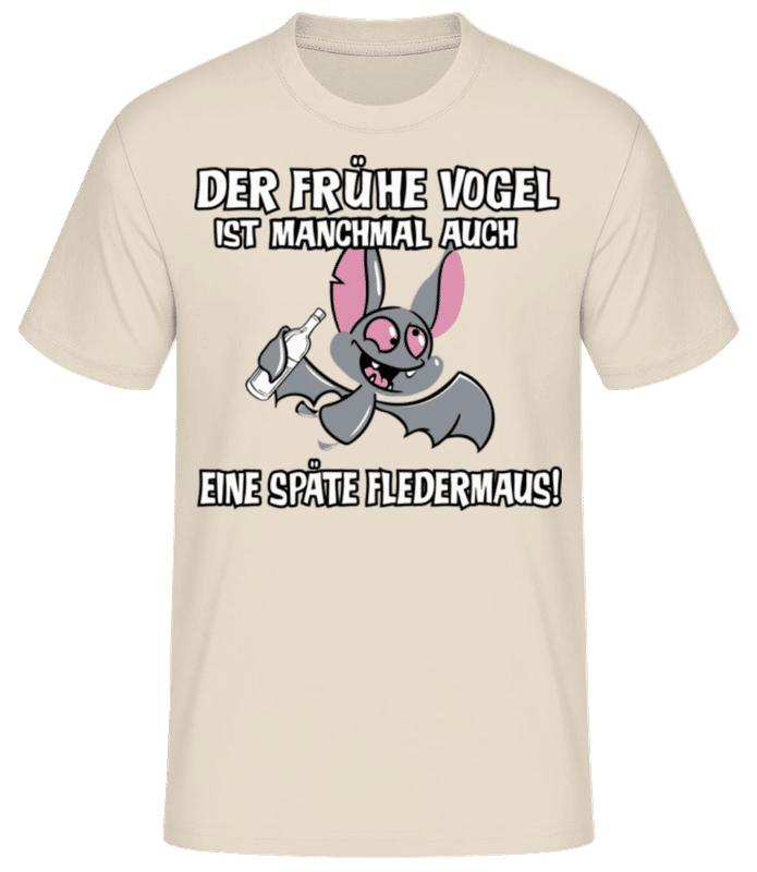 Vorschau: Der Frühe Vogel - Männer Basic T-Shirt - Creme - Vorne