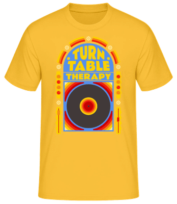 Turntable Therapy - Men's Basic T-Shirt - Golden yellow - Front