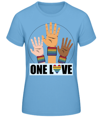One Love Ruky - Dámske basic tričko - Svetlo modrá - Predné