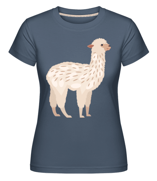 Preview: Alpaca -  Shirtinator Women's T-Shirt - Denim - Front
