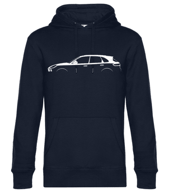 'Porsche Cayenne S 9YA' Silhouette - Unisex Premium Hoodie - Marine - Vorne