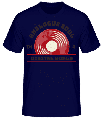 Vinyl Analogue Soul - Men's Basic T-Shirt - Navy - Front