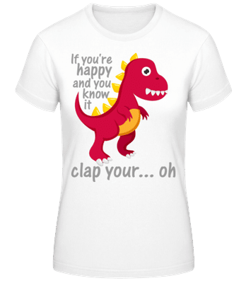 T-Rex Clap You Hands - T-shirt standard Femme - Blanc - Devant