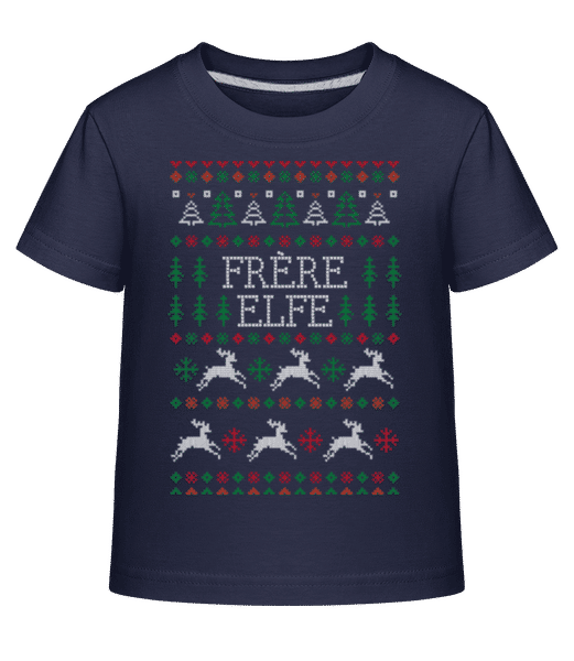 Aperçu: Frère Elfe - T-shirt shirtinator Enfant - Bleu marine - Devant