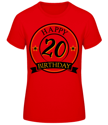 Happy Birthday 20 - Women's Basic T-Shirt - Red - Front