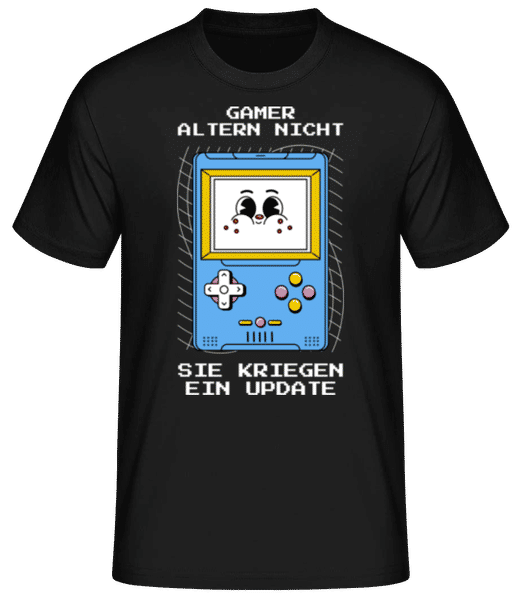 Vorschau: Gamer Altern Nicht Update - Männer Basic T-Shirt - Schwarz - Vorne