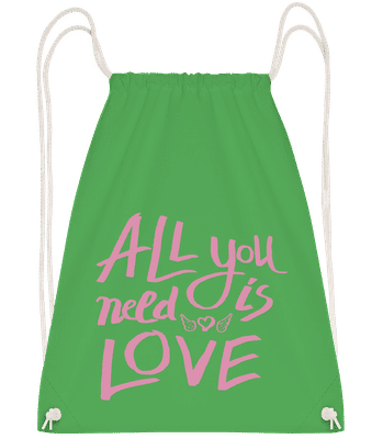 All You Need Is Love - Drawstring Backpack - Kelly green - Vorn
