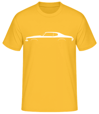 'Chevrolet Chevelle SS 1970' Silhouette - Pánske basic tričko - Zlatožltá - Predné