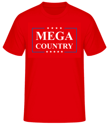Mega Country - Pánske basic tričko - Červená - Predné