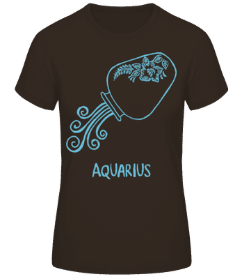 Scribble Style Zodiac Sign Aquarius - T-shirt standard Femme - Marron - Devant