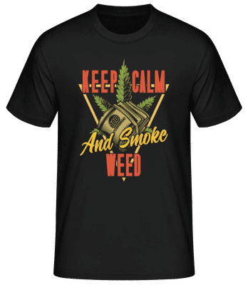 Keep Calm And Smoke Weed - Pánské basic tričko - Černá - Napřed
