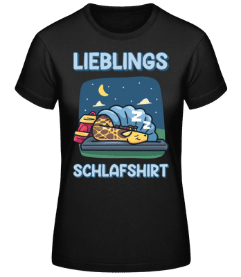 Giraffe Lieblings Schlafshirt - Frauen Basic T-Shirt - Schwarz - Vorne