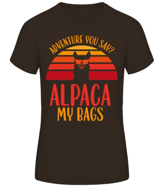 Preview: Alpaca Adventure You Say - Women's Basic T-Shirt - Brown - Front