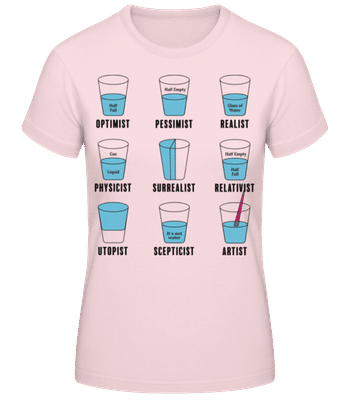 Optimist Pessimist - T-shirt standard Femme - Rose - Devant