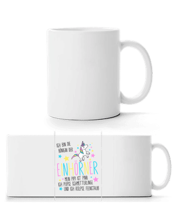 Königin Der Einhörner - Panoramatasse - Weiß - Vorne