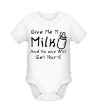Give Me My Milk - Body manches courtes bio - Blanc - Devant