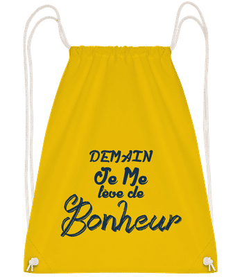 Demain Je Me Leve De Bonheur - Sac à dos Drawstring - Jaune - Vorn