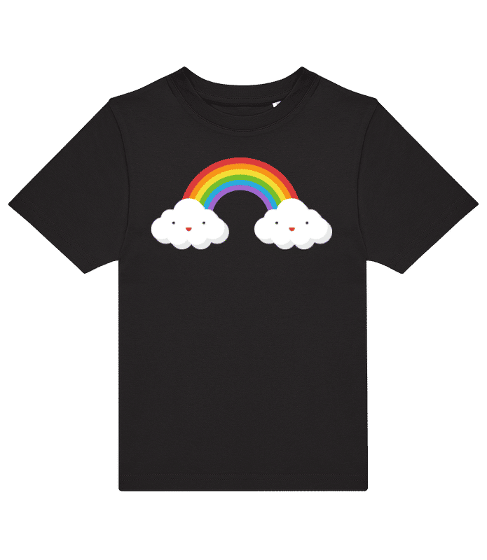 Vorschau: Glückliche Regenbogen - Kinder T-Shirt B&C - Schwarz - Vorne