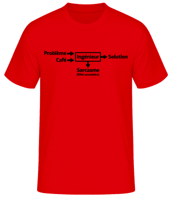 Ingénieur - T-shirt standard Homme - Rouge - Devant