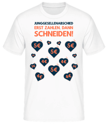 Junggesellenabschied JGA Ausschneiden - Männer Basic T-Shirt - Weiß - Vorne