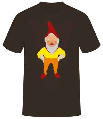 Sweet Garden Gnome - Men's Basic T-Shirt - Brown - Front