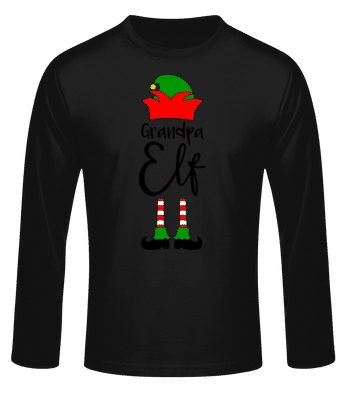 Grandpa Elf - Men's Basic Longsleeve - Black - Front