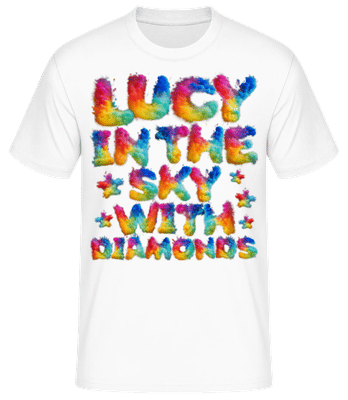 Lucy In The Sky With Diamonds - Männer Basic T-Shirt - Weiß - Vorne