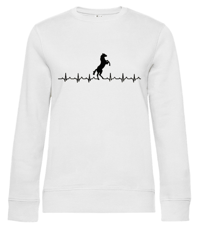 Aperçu: Pulsation Cheval - Sweat-shirt standard pour femme - Blanc - Devant