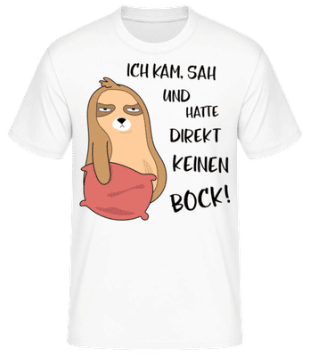 Kam Sah Direkt Keinen Bock - Männer Basic T-Shirt - Weiß - Vorne