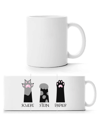 Schere Stein Papier - Panoramatasse - Weiß - Vorne