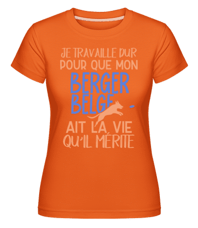 Je Travaille Dur Belger Belge -  T-shirt Shirtinator femme - Orange - Devant