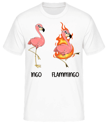 Ingo Flammingo - Männer Basic T-Shirt - Weiß - Vorne