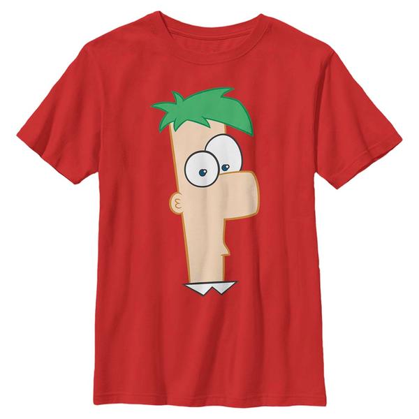 Aperçu: Disney Classics - Phinéas et Ferb - Ferb Large - Enfant T-shirt - Rouge - Devant