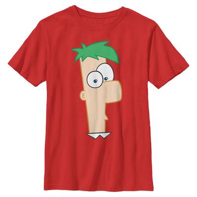 Disney Classics - Phineas and Ferb - Ferb Large - Kids T-Shirt - Red - Front
