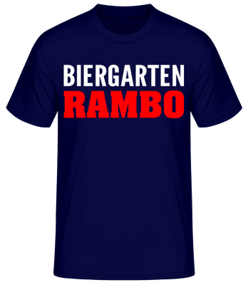 Biergarten Rambo - Männer Basic T-Shirt - Marine - Vorne