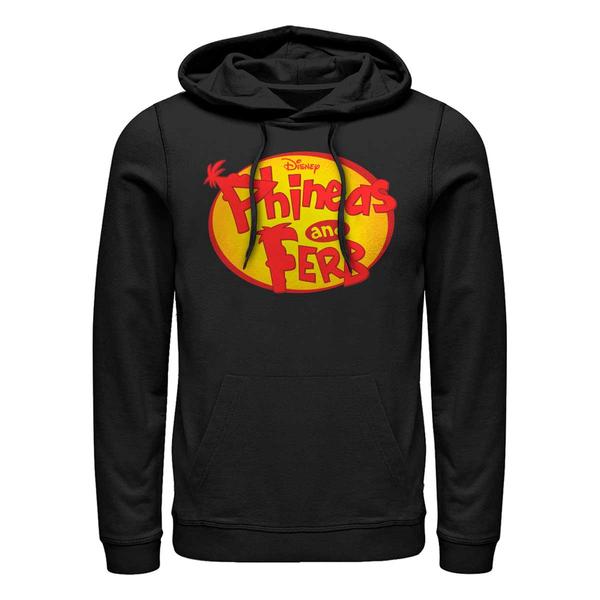 Aperçu: Disney Classics - Phinéas et Ferb - Phineas and Ferb Oval Logo - Unisex Sweat à capuche - Noir - Devant