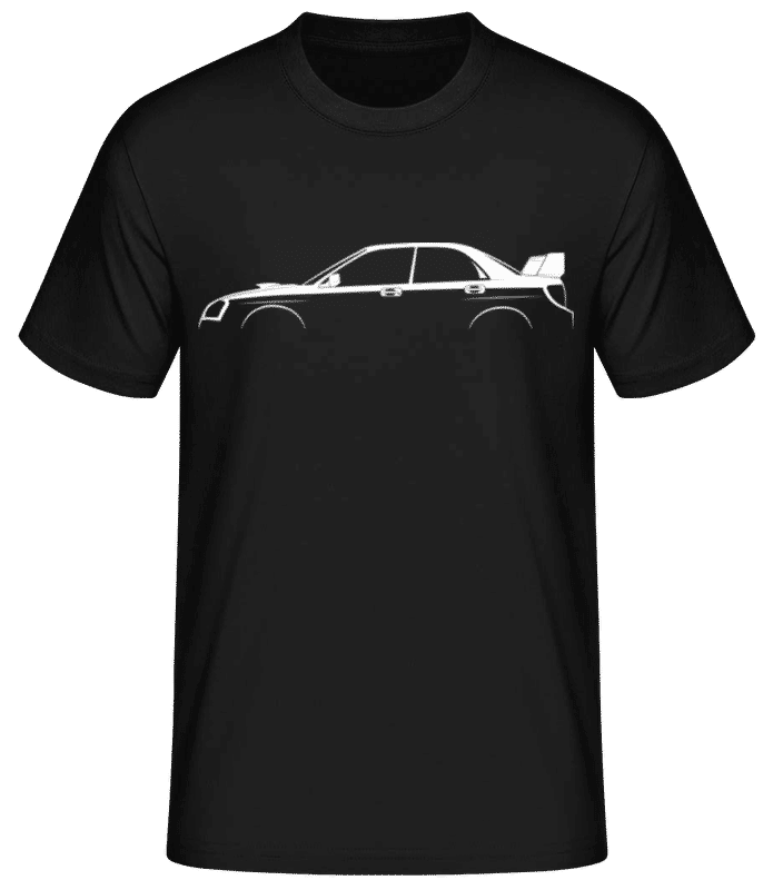 Vorschau: 'Subaru Impreza WRX STi 2002' Silhouette - Männer Basic T-Shirt - Schwarz - Vorne