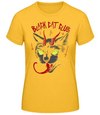 Black Cat Club - Women's Basic T-Shirt - Golden yellow - Front