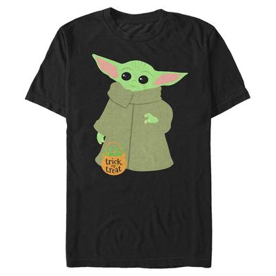 Star Wars - The Mandalorian - The Child Trick or Treat Child - Halloween - Men's T-Shirt - Black - Front