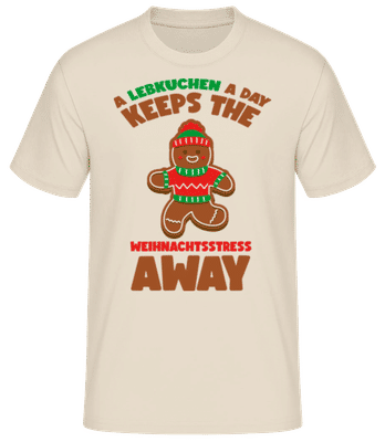 Keeps Weihnachtsstress Away - Männer Basic T-Shirt - Creme - Vorne