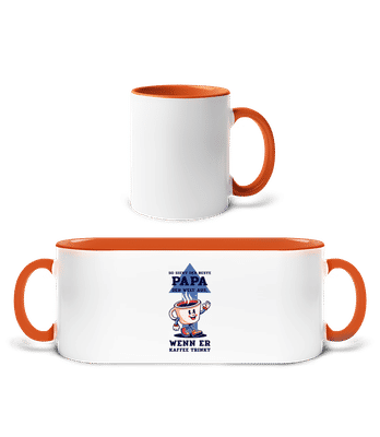 Bester Papa Der Welt Kaffee - Tasse zweifarbig - Weiß / Orange - Vorne