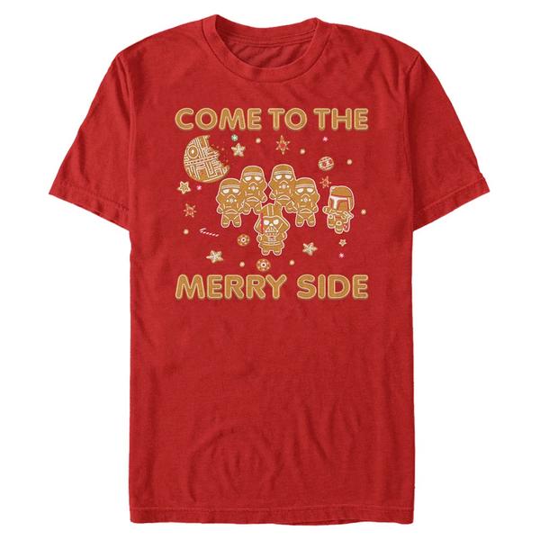 Aperçu: Star Wars - Skupina Gingerbread Side - Christmas - Homme T-shirt - Rouge - Devant