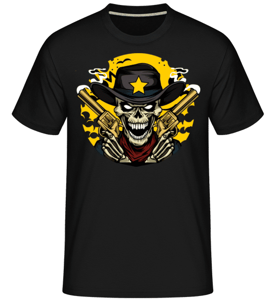 Aperçu: Cowboy Skull -  T-Shirt Shirtinator homme - Noir - Devant