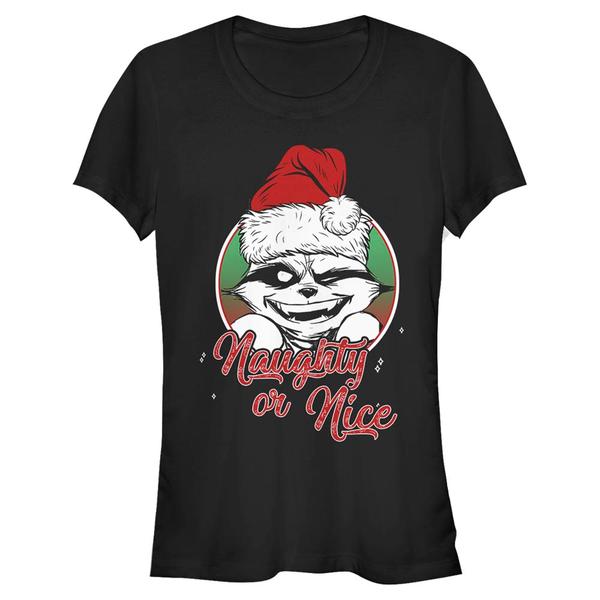 Preview: Marvel - Guardians of the Galaxy - Rocket Greetings - Christmas - Women's T-Shirt - Black - Front