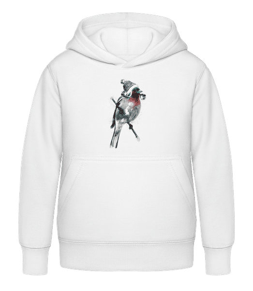 Aperçu: Oiseau Noël - Sweat à capuche Enfant - Blanc - Devant