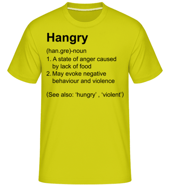 Preview: Hangry Definition -  Shirtinator Men's T-Shirt - Lime - Front